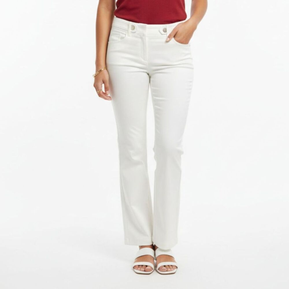Cache Ivory Belted Waist Bootcut Trouser Pants 8